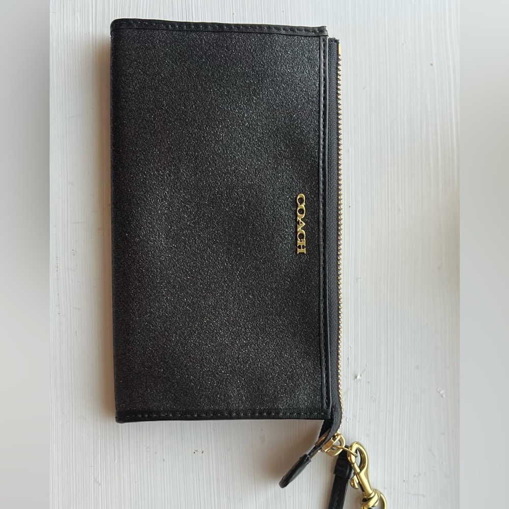 Black Glitter Coach Wristlet